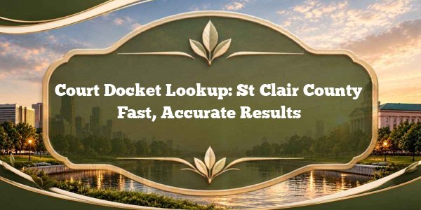 Court Docket Lookup: St Clair County Fast, Accurate Results